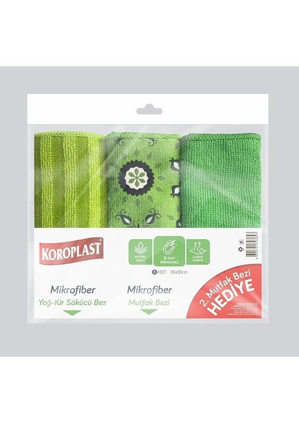 Mikrofiber Temizlik Bezi 3'lü Eko Paket - 1