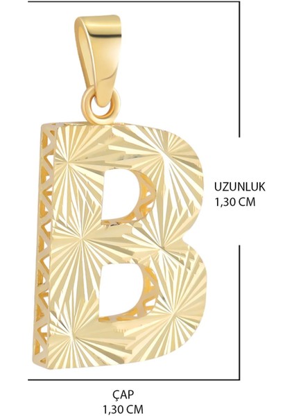 14 Ayar Altın B Harfi Kalemli Kolye Ucu fiyatları