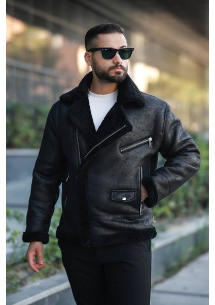 Biker Kürk Detaylı Kışlık Mont fırsatları