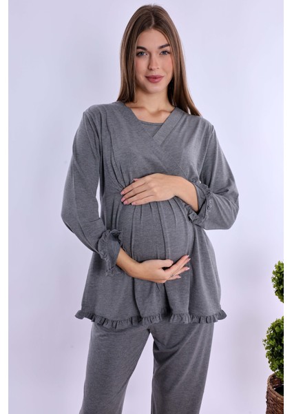Füme Hamile Lohusa Pijama Takımı