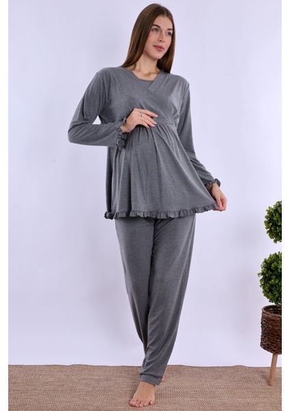 Füme Hamile Lohusa Pijama Takımı modelleri