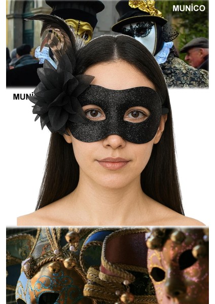 2 Adet Siyah Renk Tüylü Maske Simli Metalik Yüzeyli, Plastik Gövdeli Maskeli Parti ve Balo Maskesi indirimleri