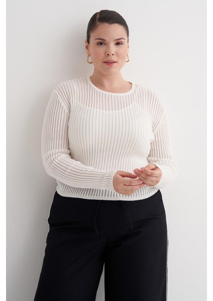 Transparan Ince Triko Bluz