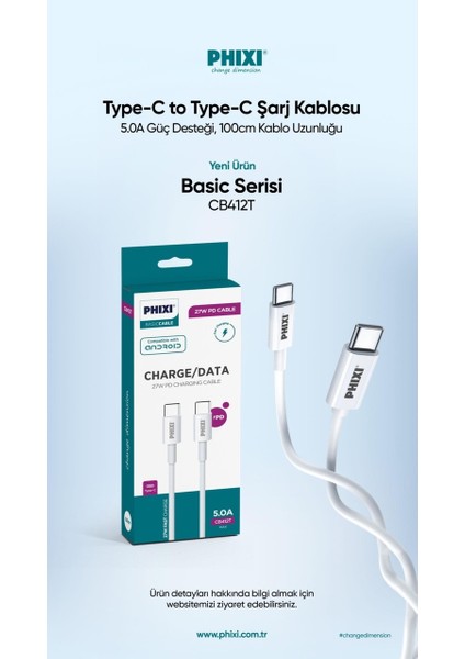 Basic CB412T Type-C To Type-C Şarj Kablosu fiyatları