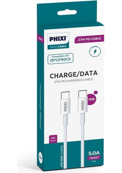 Basic CB412T Type-C To Type-C Şarj Kablosu modelleri