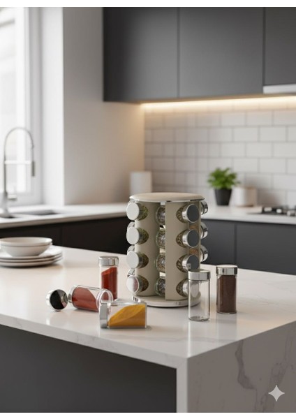 Şık ve Döner Baharatlık Seti (16'lı) - Modern Mutfakların Vazgeçilmezi modelleri