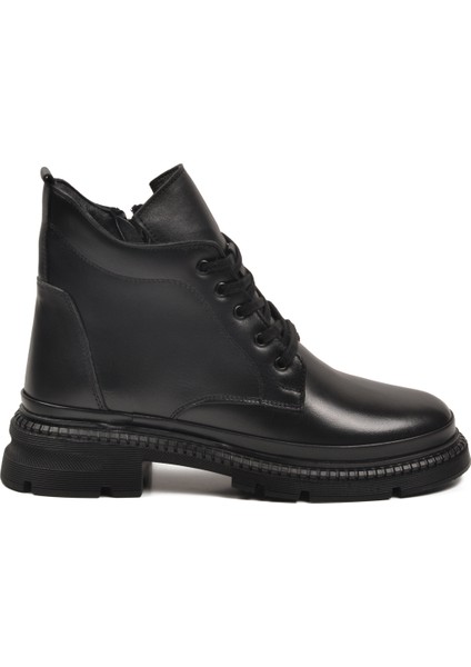 Siyah Hakiki Deri Içi Polarlı Kadın Topuklu Bot fiyatları