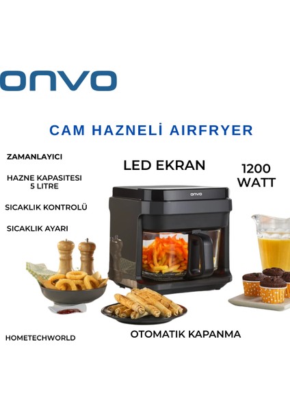 OVFRY10 Cam Airfryer 5 Lt Yağsız Fritöz