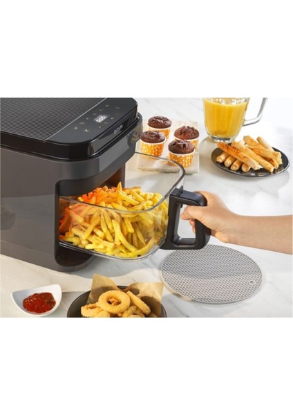 OVFRY10 Cam Airfryer 5 Lt Yağsız Fritöz fiyatları