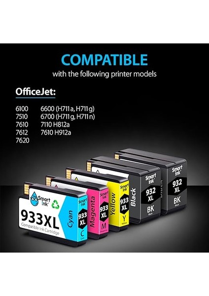 Ink Hp 932 Xl 933 Xl 932XL 933XL 5 Için Uyumlu Yazıcı Kartuşları, Çoklu Paket (2 Siyah ve Camgöbeği/macenta/sarı) Hp Officejet 6600 6700 7612 7510 7110 610 Için Yüksek Kapasiteli Kartuşlar fiyatları