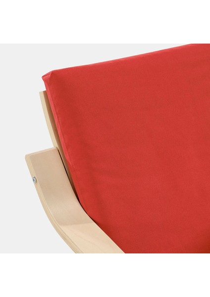 Poang Sallanan Koltuk Ekru Bej Vissle Kırmızı Alçak Arkalıklı