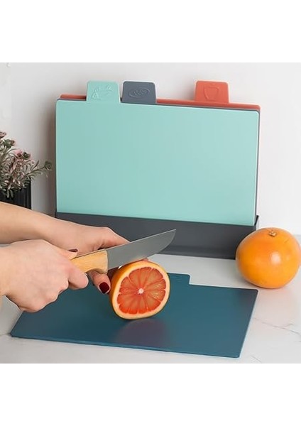 1163 Antrasit Asia 4'lü Kesme Tahtası Sebze, Et ve Ekmek Kesme Tahta Seti fırsatları