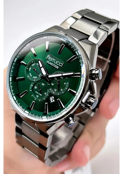 Ferrucci Erkek Kol Saati Gümüş(Silver) Renk, Gümüş Kadran - Şık Metal Kordon, 2 Yıl Garantili