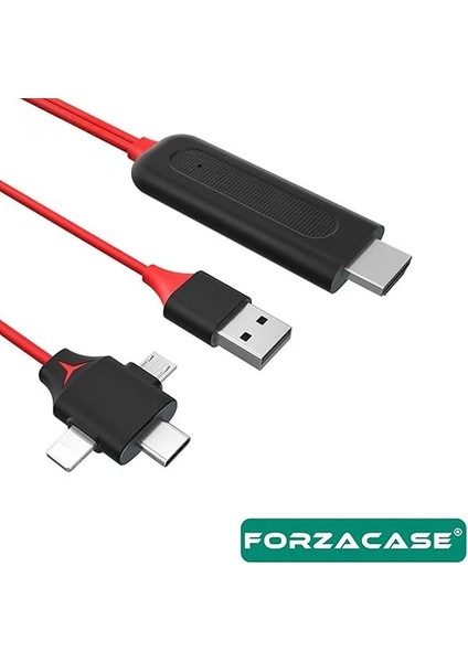 3in1 Görüntü Aktarıcı Kablo Lightning Type-C Micro USB To HDMI Dönüştürücü - FC450 fiyatları