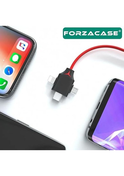 3in1 Görüntü Aktarıcı Kablo Lightning Type-C Micro USB To HDMI Dönüştürücü - FC450 modelleri