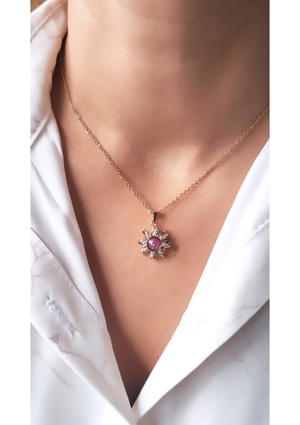 Mor Güneş Çelik Kolye Yüzük Set fiyatları