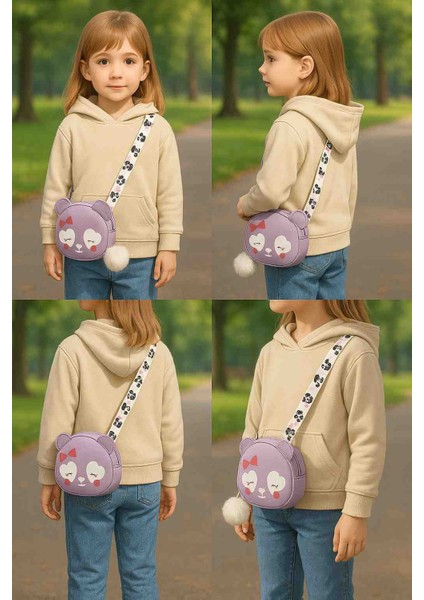 Sevimli Kulaklı Kız Çocuk Omuz Çantası – Kalp Gözlü Ayıcık Desen fiyatları