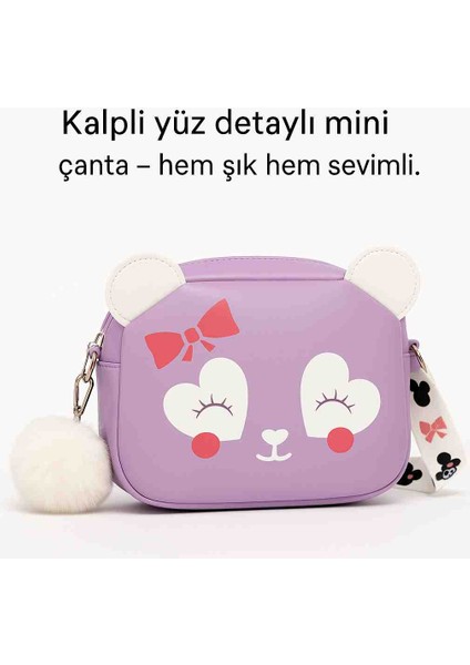 Sevimli Kulaklı Kız Çocuk Omuz Çantası – Kalp Gözlü Ayıcık Desen modelleri