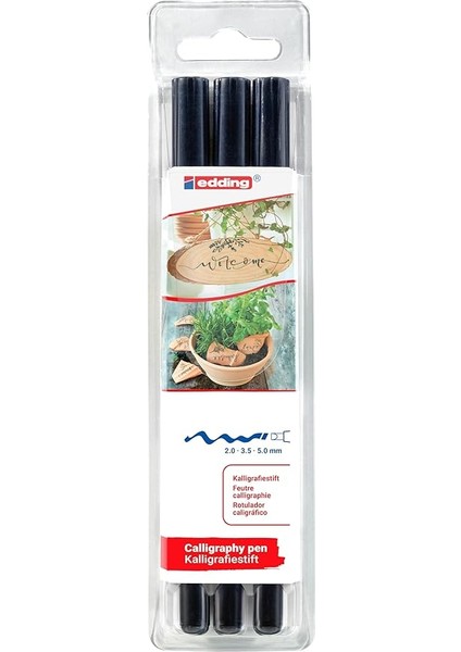 1255 Kaligrafi Kalemi - Siyah - 3 Kalem - Kaligrafi Ucu 2 - 5 mm fiyatları