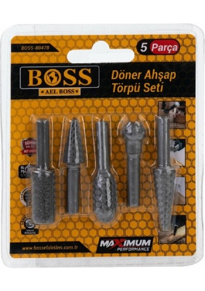 Döner Ahşap Törpü Seti 5 Li Set Halinde Uzun Ömürlü Orjinal Karbon Çelik