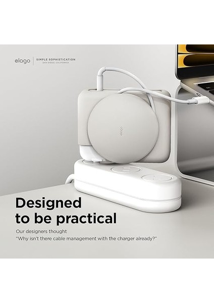 Şarj Kablosu Yönetim Kılıfı, Kablo Makarası Düzenleyici MacBook Pro 16" 2024 2023 2021 M4 M3 M2 M1 [A3403] [A3186] [A2991] [A2780] [A2485] 140W (Taş) ile Uyumlu modelleri