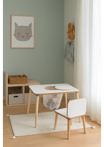 Çocuk Aktivite Masası, Çalışma Masası Sandalye Takımı Sepetli Etkinlik Masası- Yaz- Sil Yüzey fiyatları