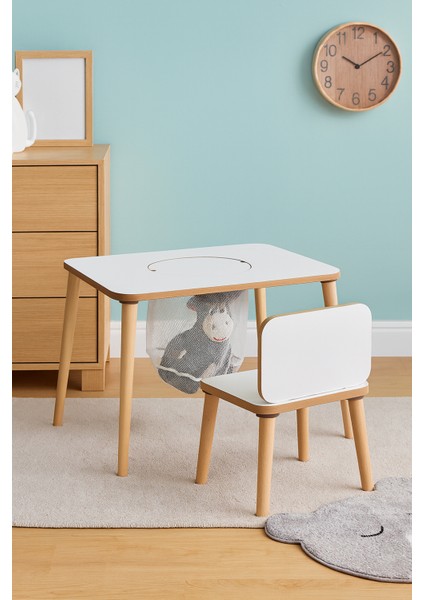 Çocuk Aktivite Masası, Çalışma Masası Sandalye Takımı Sepetli Etkinlik Masası- Yaz- Sil Yüzey indirimleri