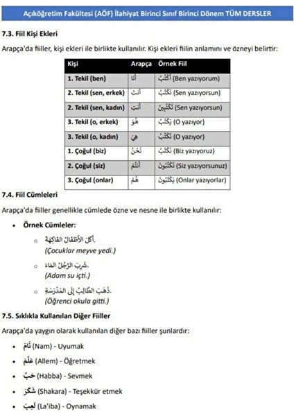 Aöf Ilahiyat 1. Sınıf 1. Dönem Tüm Dersler Kitabı modelleri