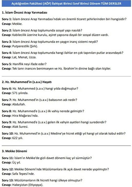 Aöf Ilahiyat 1. Sınıf 1. Dönem Tüm Dersler Kitabı fırsatları