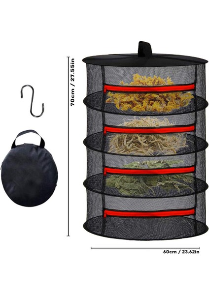 4 Katlı Fermuarlı Meyve Sebze Kurutma Filesi | Katlanabilir Doğal Kurutma Sepeti Kırmızı fiyatları