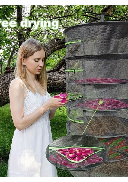 4 Katlı Fermuarlı Meyve Sebze Kurutma Filesi | Katlanabilir Doğal Kurutma Sepeti Kırmızı modelleri