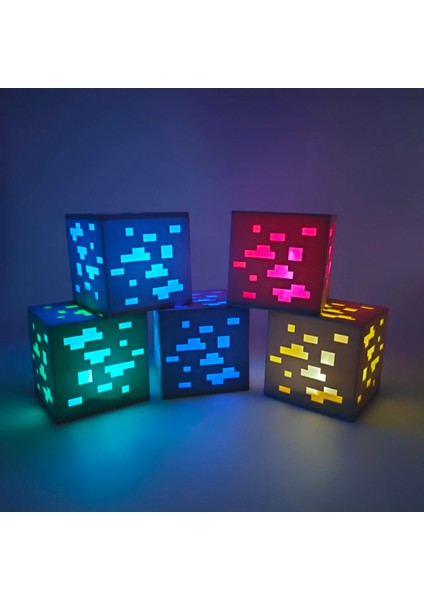 Minecraft Maden Cevheri Masa Lambası Pilli Dekoratif Minecraft Lamba Gamer Dekorasyon fiyatları
