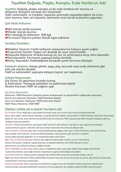 Katlanabilir Sırt Destekli Oturma Dinlenme Ürünü fırsatları