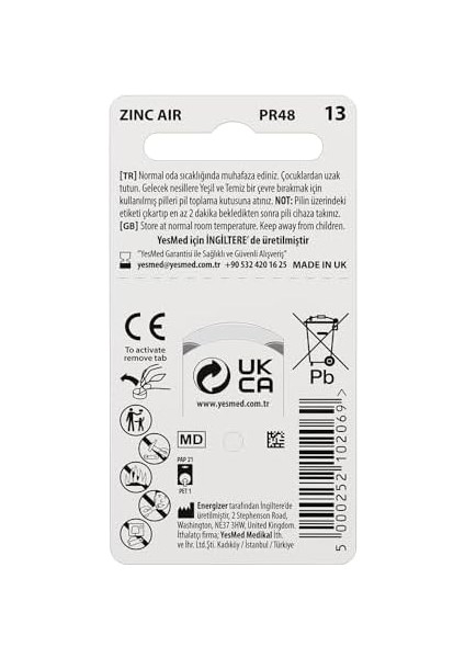 Power 13 Numara Işitme Cihazı Pili (10 Paket x 6 Adet = 60 Adet Pil) modelleri