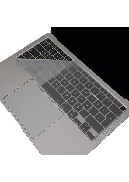 Laptop Macbook Air 13INÇ Klavye Koruyucu (Türkçe Q) Touchıd'li A1932 Modeli ile Uyumlu Şeffaf