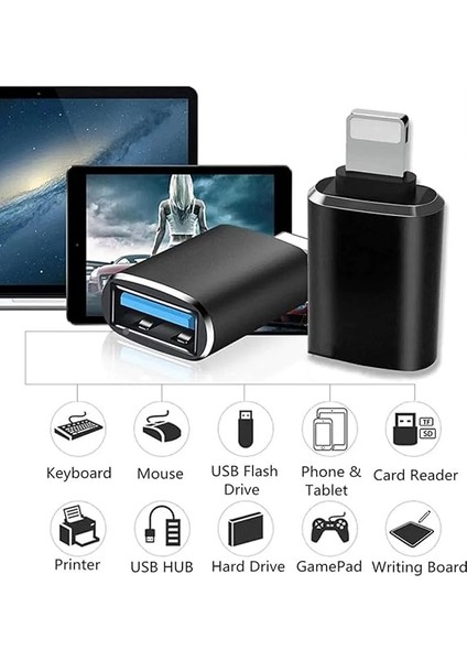 Lightning To USB Camera Adapter Beyaz, 2 Faklı Model, Kısa ve 12CM (Kısa) fırsatları