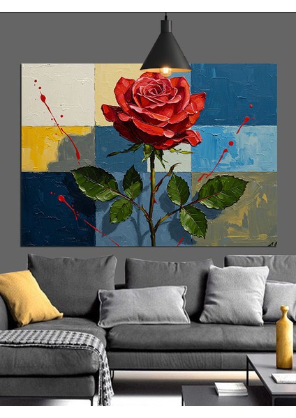 Tek Sap Kırmızı Gül Dekoratif Kanvas - Mdf Ahşap Tablo indirimleri