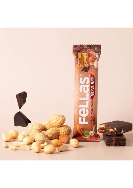 Fellas Meyve Bar, Karışık Kuruyemişli ve Kakaolu, 40GR x 12 Adet modelleri