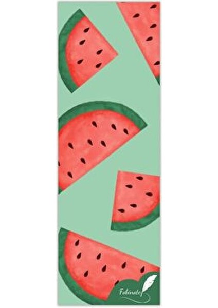 6'lı Kitap Ayracı Seti Özel Tasarım Mat Yüzey 5x15 cm Çilek Desenli