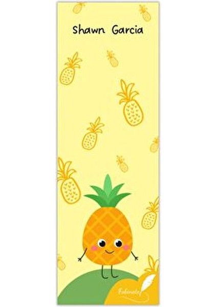 6'lı Kitap Ayracı Seti Özel Tasarım Mat Yüzey 5x15 cm Çilek Desenli