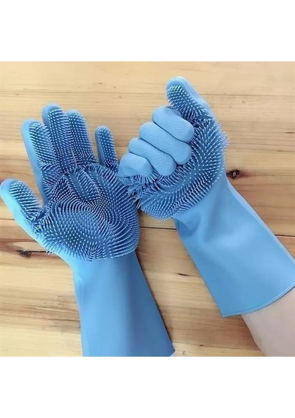 Isıya Dayanıklı Pratik Sihirli Silikon Bulaşık Yıkama Eldiveni
