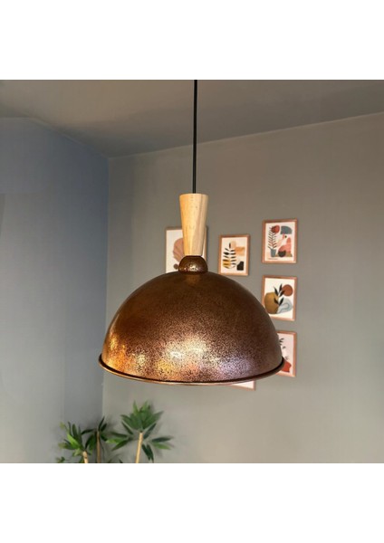 Yimpi Patina Avize Tekli Sarkıt Uzun Ahşap Huni Başlık Salon Mutfak Kuaför Dekoratif Aydınlatma fiyatları