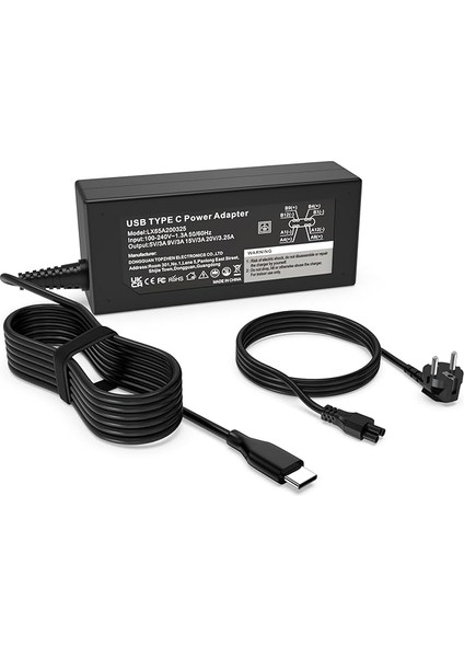 Latitude 5320 5420 7420 5520 7390 7370 5289 5290 7275 7275 7285 7400 7410 Için 65W USB C Dizüstü Şarj Kablosu Güç Kaynağı, Xps 12 13 9315 9320 9350 9360 9365 9370 Insprion 13 14 16 5630