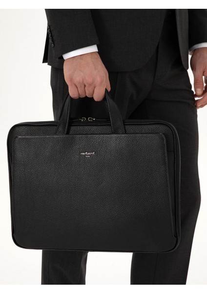 Erkek Siyah %100 Deri Evrak Çantası 50314102-VR046