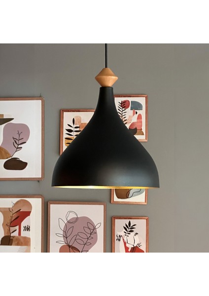 Uzun Siyah Tekli Sarkıt Ahşap Q Başlık Avize Salon Mutfak Cafe Restoran Lamba Çocuk Oda Avize fiyatları