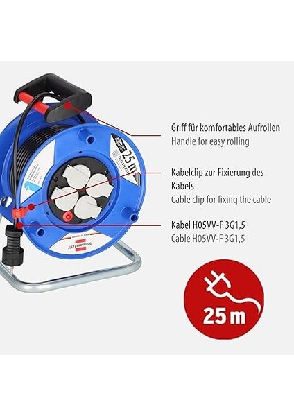 Garant Serisi 4 Soketli Korumalı Kablo Makarası 25 Metre modelleri