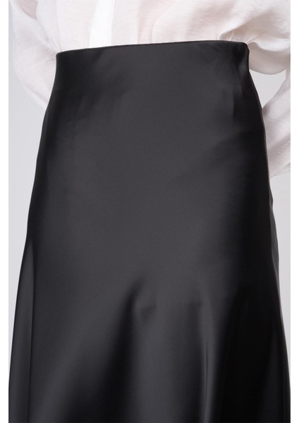 K25 116 Siyah Kadın Lastikli Pileli Etek modelleri