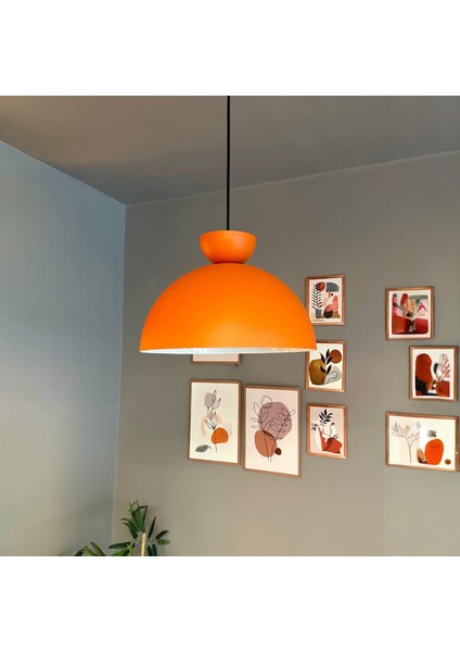 Yimpi Turuncu Avize Turuncu Şapka Tekli Sarkıt Salon Kuaför Cafe Dekoratif Aydınlatma Pastane modelleri