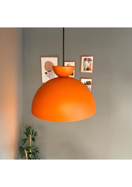 Yimpi Turuncu Avize Turuncu Şapka Tekli Sarkıt Salon Kuaför Cafe Dekoratif Aydınlatma Pastane fırsatları