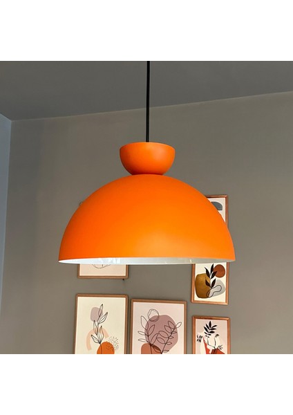 Yimpi Turuncu Avize Turuncu Şapka Tekli Sarkıt Salon Kuaför Cafe Dekoratif Aydınlatma Pastane indirimleri